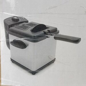 Elite Gourmet 1.6Qt Stainless Steel Deep Fryer EDF-1607 Silver Black New